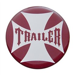 UP23229-2R-"Trailer" Maltese Cross Air Valve Knob Candy Color Sticker Only - Candy Red