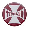 UP23229-2R-"Trailer" Maltese Cross Air Valve Knob Candy Color Sticker Only - Candy Red