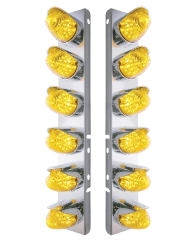(BULK) S.S. PB AIR CLEANER KIT W/ TWELVE 19 AMBER LED BEEHIVE MARKER LIGHT WITH VISOR - AMBER LENS (BULK) S.S. PB AIR CLEANER KIT W/ TWELVE 19 AMBER LED BEEHIVE MARKER LIGHT WITH VISOR - AMBER LENS