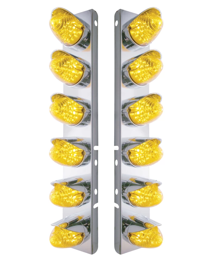 (BULK) S.S. PB AIR CLEANER KIT W/ TWELVE 19 AMBER LED BEEHIVE MARKER LIGHT WITH VISOR - AMBER LENS (BULK) S.S. PB AIR CLEANER KIT W/ TWELVE 19 AMBER LED BEEHIVE MARKER LIGHT WITH VISOR - AMBER LENS