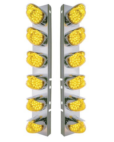 (BULK) S.S. PB AIR CLEANER KIT W/ TWELVE 19 AMBER LED REFLECTOR MARKER LIGHT WITH VISOR - AMBER LENS (BULK) S.S. PB AIR CLEANER KIT W/ TWELVE 19 AMBER LED REFLECTOR MARKER LIGHT WITH VISOR - AMBER LENS