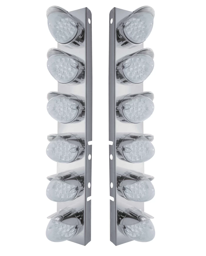 (BULK) S.S. PB AIR CLEANER KIT W/ TWELVE 19 AMBER LED REFLECTOR MARKER LIGHT WITH VISOR - CLEAR LENS (BULK) S.S. PB AIR CLEANER KIT W/ TWELVE 19 AMBER LED REFLECTOR MARKER LIGHT WITH VISOR - CLEAR LENS