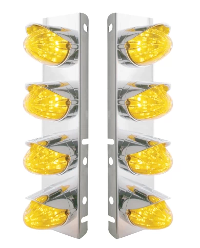 (BULK) S.S. PB AIR CLEANER KIT W/ EIGHT 19 AMBER LED WATERMELON MARKER LIGHT WITH VISOR - AMBER LENS (BULK) S.S. PB AIR CLEANER KIT W/ EIGHT 19 AMBER LED WATERMELON MARKER LIGHT WITH VISOR - AMBER LENS
