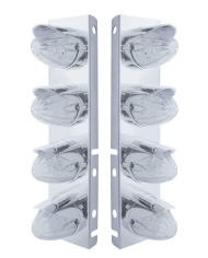 (BULK) S.S. PB AIR CLEANER KIT W/ EIGHT 19 AMBER LED WATERMELON MARKER LIGHT WITH VISOR - CLEAR LENS