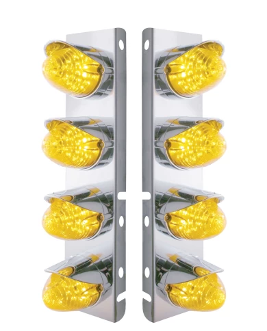 (BULK) S.S. PB AIR CLEANER KIT W/ EIGHT 19 AMBER LED BEEHIVE MARKER LIGHT WITH VISOR - AMBER LENS (BULK) S.S. PB AIR CLEANER KIT W/ EIGHT 19 AMBER LED BEEHIVE MARKER LIGHT WITH VISOR - AMBER LENS