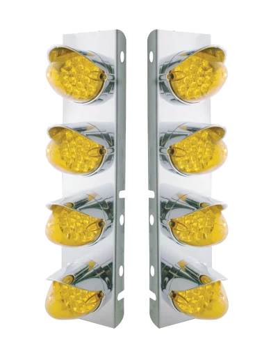 (BULK) S.S. PB AIR CLEANER KIT W/ EIGHT 19 AMBER LED REFLECTOR MARKER LIGHT WITH VISOR - AMBER LENS (BULK) S.S. PB AIR CLEANER KIT W/ EIGHT 19 AMBER LED REFLECTOR MARKER LIGHT WITH VISOR - AMBER LENS