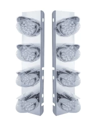 (BULK) S.S. PB AIR CLEANER KIT W/ EIGHT 19 AMBER LED REFLECTOR MARKER LIGHT WITH VISOR - CLEAR LENS