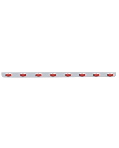 (BULK) STAINLESS STEEL 79.5" X 3.5" BUMPER LIGHT BRACKET WITH EIGHT 16 RED LED "PHANTOM I" LIGHT - RED LENS (BULK) STAINLESS STEEL 79.5" X 3.5" BUMPER LIGHT BRACKET WITH EIGHT 16 RED LED "PHANTOM I" LIGHT - RED LENS