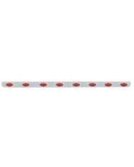 (BULK) STAINLESS STEEL 79.5" X 3.5" BUMPER LIGHT BRACKET WITH EIGHT 16 RED LED "PHANTOM I" LIGHT - RED LENS