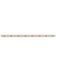 (BULK) STAINLESS STEEL 79.5" X 3.5" BUMPER LIGHT BRACKET WITH EIGHT 12 AMBER LED "PHANTOM I" LIGHT - AMBER LENS
