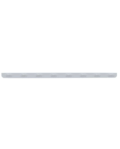 (BULK) STAINLESS STEEL 79.5" X 3.5" BUMPER LIGHT BRACKET WITH EIGHT 12 AMBER LED "PHANTOM I" LIGHT - CLEAR LENS (BULK) STAINLESS STEEL 79.5" X 3.5" BUMPER LIGHT BRACKET WITH EIGHT 12 AMBER LED "PHANTOM I" LIGHT - CLEAR LENS