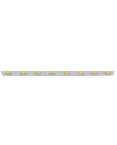 (BULK) STAINLESS STEEL 79.5" X 3.5" BUMPER LIGHT BRACKET WITH EIGHT 4 AMBER LED REFLECTOR LIGHT - AMBER LENS (BULK) STAINLESS STEEL 79.5" X 3.5" BUMPER LIGHT BRACKET WITH EIGHT 4 AMBER LED REFLECTOR LIGHT - AMBER LENS