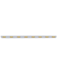 (BULK) STAINLESS STEEL 79.5" X 3.5" BUMPER LIGHT BRACKET WITH EIGHT 4 AMBER LED REFLECTOR LIGHT - AMBER LENS (BULK) STAINLESS STEEL 79.5" X 3.5" BUMPER LIGHT BRACKET WITH EIGHT 4 AMBER LED REFLECTOR LIGHT - AMBER LENS