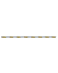 (BULK) STAINLESS STEEL 79.5" X 3.5" BUMPER LIGHT BRACKET WITH EIGHT 10 AMBER LED REFLECTOR LIGHT - AMBER LENS (BULK) STAINLESS STEEL 79.5" X 3.5" BUMPER LIGHT BRACKET WITH EIGHT 10 AMBER LED REFLECTOR LIGHT - AMBER LENS
