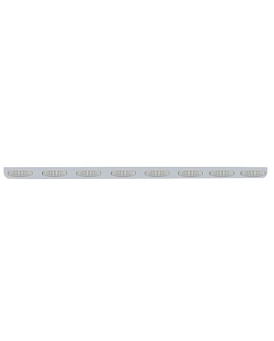 (BULK) STAINLESS STEEL 79.5" X 3.5" BUMPER LIGHT BRACKET WITH EIGHT 10 AMBER LED REFLECTOR LIGHT - CLEAR LENS (BULK) STAINLESS STEEL 79.5" X 3.5" BUMPER LIGHT BRACKET WITH EIGHT 10 AMBER LED REFLECTOR LIGHT - CLEAR LENS