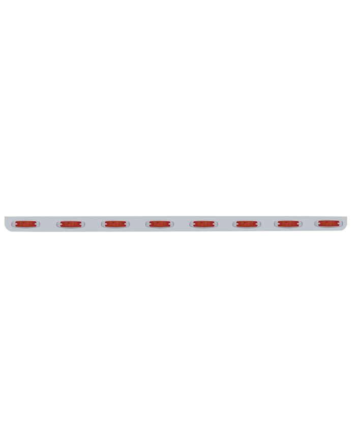 (BULK) STAINLESS STEEL 79.5" X 3.5" BUMPER LIGHT BRACKET WITH EIGHT 10 RED LED REFLECTOR LIGHT - RED LENS (BULK) STAINLESS STEEL 79.5" X 3.5" BUMPER LIGHT BRACKET WITH EIGHT 10 RED LED REFLECTOR LIGHT - RED LENS