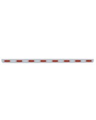 (BULK) STAINLESS STEEL 79.5" X 3.5" BUMPER LIGHT BRACKET WITH EIGHT 10 RED LED REFLECTOR LIGHT - RED LENS