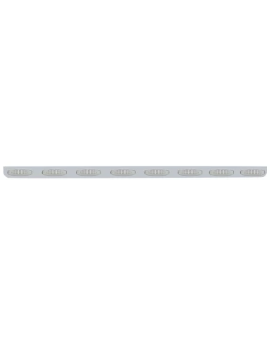 (BULK) STAINLESS STEEL 79.5" X 3.5" BUMPER LIGHT BRACKET WITH EIGHT 10 RED LED REFLECTOR LIGHT - CLEAR LENS (BULK) STAINLESS STEEL 79.5" X 3.5" BUMPER LIGHT BRACKET WITH EIGHT 10 RED LED REFLECTOR LIGHT - CLEAR LENS
