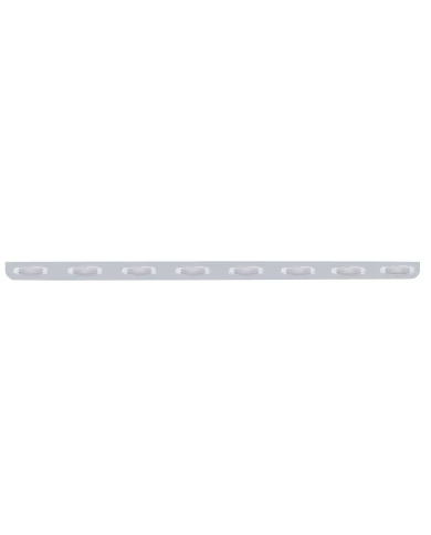 (BULK) STAINLESS STEEL 79.5" X 3.5" BUMPER LIGHT BRACKET WITH EIGHT 12 AMBER LED RECTANGULAR LIGHT - CLEAR LENS (BULK) STAINLESS STEEL 79.5" X 3.5" BUMPER LIGHT BRACKET WITH EIGHT 12 AMBER LED RECTANGULAR LIGHT - CLEAR LENS