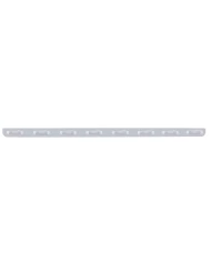 (BULK) STAINLESS STEEL 79.5" X 3.5" BUMPER LIGHT BRACKET WITH EIGHT 12 AMBER LED RECTANGULAR LIGHT - CLEAR LENS