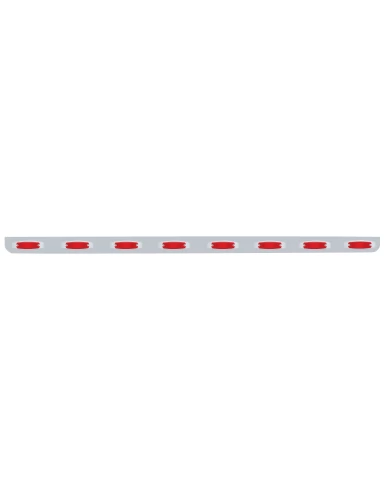 (BULK) STAINLESS STEEL 79.5" X 3.5" BUMPER LIGHT BRACKET WITH EIGHT 12 RED LED RECTANGULAR LIGHT - RED LENS (BULK) STAINLESS STEEL 79.5" X 3.5" BUMPER LIGHT BRACKET WITH EIGHT 12 RED LED RECTANGULAR LIGHT - RED LENS