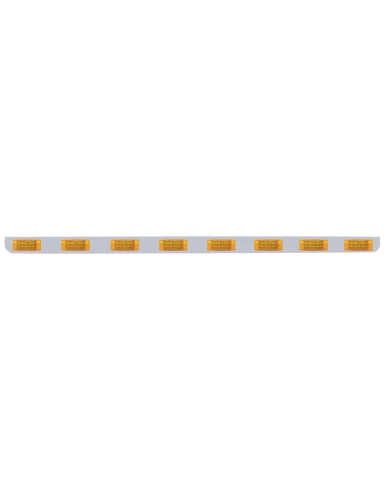 (BULK) STAINLESS STEEL 79.5" X 3.5" BUMPER LIGHT BRACKET WITH EIGHT 21 AMBER LED RECTANGULAR LIGHT - AMBER LENS (BULK) STAINLESS STEEL 79.5" X 3.5" BUMPER LIGHT BRACKET WITH EIGHT 21 AMBER LED RECTANGULAR LIGHT - AMBER LENS