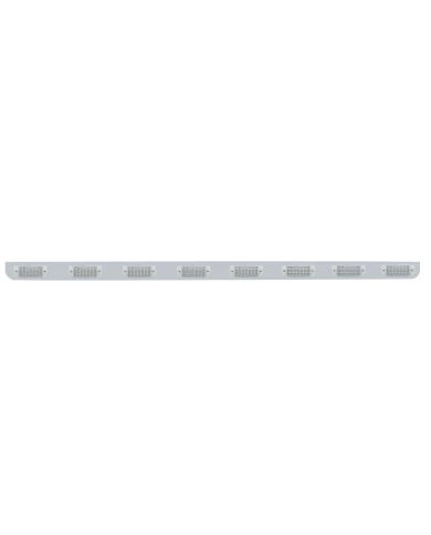 (BULK) STAINLESS STEEL 79.5" X 3.5" BUMPER LIGHT BRACKET WITH EIGHT 21 AMBER LED RECTANGULAR LIGHT - CLEAR LENS (BULK) STAINLESS STEEL 79.5" X 3.5" BUMPER LIGHT BRACKET WITH EIGHT 21 AMBER LED RECTANGULAR LIGHT - CLEAR LENS