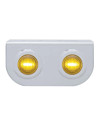 (BULK) S.S. LIGHT BRACKET W/ TWO 3 AMBER LED DUAL FUNCTION MINI AUXILIARY LIGHT W/ S.S. BEZEL - AMBER LENS (BULK) S.S. LIGHT BRACKET W/ TWO 3 AMBER LED DUAL FUNCTION MINI AUXILIARY LIGHT W/ S.S. BEZEL - AMBER LENS