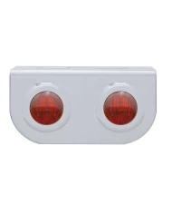 (BULK) S.S. LIGHT BRACKET W/ TWO 3 RED LED DUAL FUNCTION MINI AUXILIARY LIGHT W/ S.S. BEZEL - RED LENS