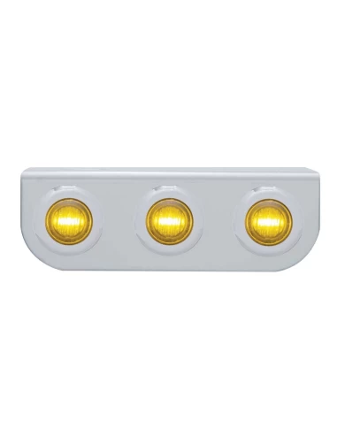 (BULK) S.S. LIGHT BRACKET W/ THREE 3 AMBER LED DUAL FUNCTION MINI AUXILIARY LIGHT W/ S.S. BEZEL - AMBER LENS (BULK) S.S. LIGHT BRACKET W/ THREE 3 AMBER LED DUAL FUNCTION MINI AUXILIARY LIGHT W/ S.S. BEZEL - AMBER LENS