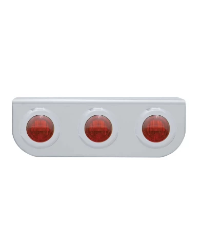 (BULK) S.S. LIGHT BRACKET W/ THREE 3 RED LED DUAL FUNCTION MINI AUXILIARY LIGHT W/ S.S. BEZEL - RED LENS (BULK) S.S. LIGHT BRACKET W/ THREE 3 RED LED DUAL FUNCTION MINI AUXILIARY LIGHT W/ S.S. BEZEL - RED LENS