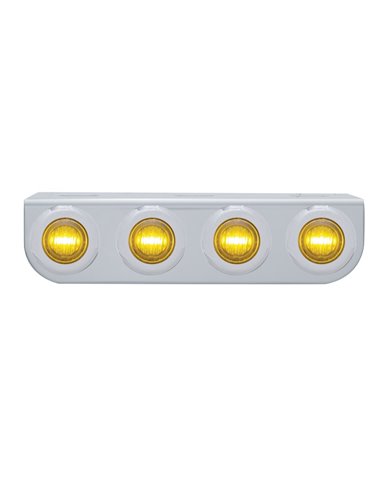 (BULK) S.S. LIGHT BRACKET W/ FOUR 3 AMBER LED DUAL FUNCTION MINI AUXILIARY LIGHT W/ S.S. BEZEL - AMBER LENS (BULK) S.S. LIGHT BRACKET W/ FOUR 3 AMBER LED DUAL FUNCTION MINI AUXILIARY LIGHT W/ S.S. BEZEL - AMBER LENS
