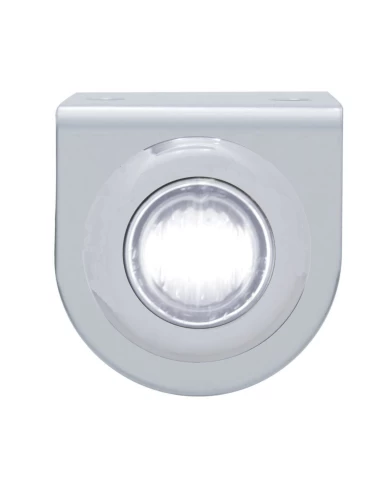 (BULK) STAINLESS STEEL LIGHT BRACKET W/ ONE 3 WHITE LED MINI LIGHT W/ STAINLESS STEEL BEZEL - CLEAR LENS (BULK) STAINLESS STEEL LIGHT BRACKET W/ ONE 3 WHITE LED MINI LIGHT W/ STAINLESS STEEL BEZEL - CLEAR LENS