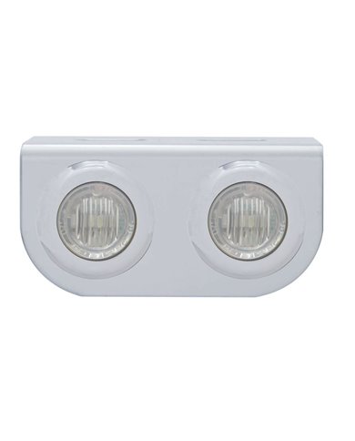 (BULK) STAINLESS STEEL LIGHT BRACKET W/ TWO 3 RED LED MINI LIGHT W/ STAINLESS STEEL BEZEL - CLEAR LENS (BULK) STAINLESS STEEL LIGHT BRACKET W/ TWO 3 RED LED MINI LIGHT W/ STAINLESS STEEL BEZEL - CLEAR LENS