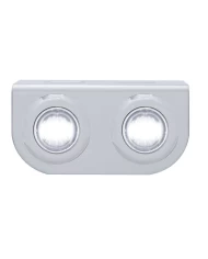 (BULK) STAINLESS STEEL LIGHT BRACKET W/ TWO 3 WHITE LED MINI LIGHT W/ STAINLESS STEEL BEZEL - CLEAR LENS