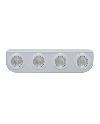 (BULK) STAINLESS STEEL LIGHT BRACKET W/ FOUR 3 RED LED MINI LIGHT W/ STAINLESS STEEL BEZEL - CLEAR LENS (BULK) STAINLESS STEEL LIGHT BRACKET W/ FOUR 3 RED LED MINI LIGHT W/ STAINLESS STEEL BEZEL - CLEAR LENS