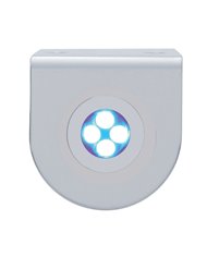 (BULK) STAINLESS STEEL LIGHT BRACKET W/ ONE 4 BLUE LED MINI LIGHT W/ STAINLESS STEEL BEZEL