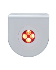 (BULK) STAINLESS STEEL LIGHT BRACKET W/ ONE 4 RED LED MINI LIGHT W/ STAINLESS STEEL BEZEL