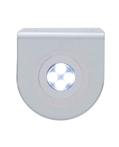 (BULK) STAINLESS STEEL LIGHT BRACKET W/ ONE 4 WHITE LED MINI LIGHT W/ STAINLESS STEEL BEZEL (BULK) STAINLESS STEEL LIGHT BRACKET W/ ONE 4 WHITE LED MINI LIGHT W/ STAINLESS STEEL BEZEL