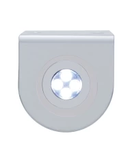 (BULK) STAINLESS STEEL LIGHT BRACKET W/ ONE 4 WHITE LED MINI LIGHT W/ STAINLESS STEEL BEZEL