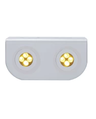 (BULK) STAINLESS STEEL LIGHT BRACKET W/ TWO 4 AMBER LED MINI LIGHT W/ STAINLESS STEEL BEZEL