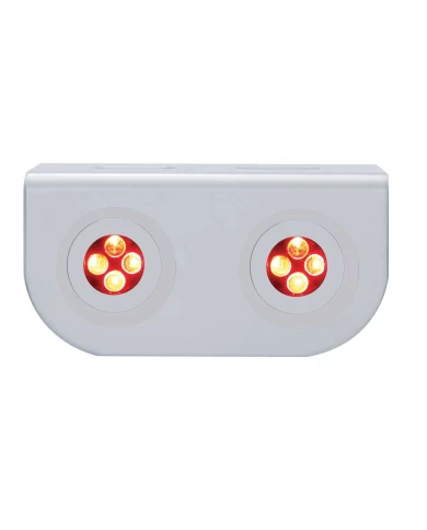 (BULK) STAINLESS STEEL LIGHT BRACKET W/ TWO 4 RED LED MINI LIGHT W/ STAINLESS STEEL BEZEL (BULK) STAINLESS STEEL LIGHT BRACKET W/ TWO 4 RED LED MINI LIGHT W/ STAINLESS STEEL BEZEL