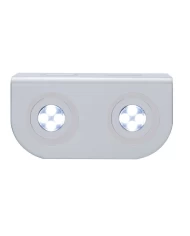 (BULK) STAINLESS STEEL LIGHT BRACKET W/ TWO 4 WHITE LED MINI LIGHT W/ STAINLESS STEEL BEZEL