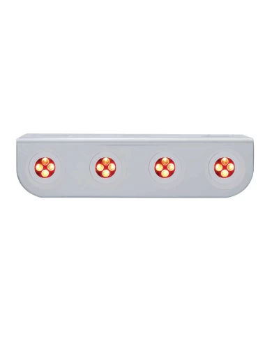 (BULK) STAINLESS STEEL LIGHT BRACKET W/ FOUR 4 RED LED MINI LIGHT W/ STAINLESS STEEL BEZEL (BULK) STAINLESS STEEL LIGHT BRACKET W/ FOUR 4 RED LED MINI LIGHT W/ STAINLESS STEEL BEZEL