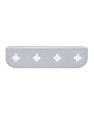 (BULK) STAINLESS STEEL LIGHT BRACKET W/ FOUR 4 WHITE LED MINI LIGHT W/ STAINLESS STEEL BEZEL