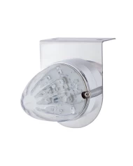 (BULK) S.S. LIGHT BRACKET W/ ONE 19 AMBER LED WATERMELON MARKER LIGHT - CLEAR LENS