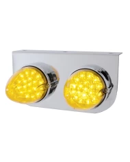 (BULK) S.S. LIGHT BRACKET W/ TWO 19 AMBER LED REFLECTOR MARKER LIGHT - AMBER LENS