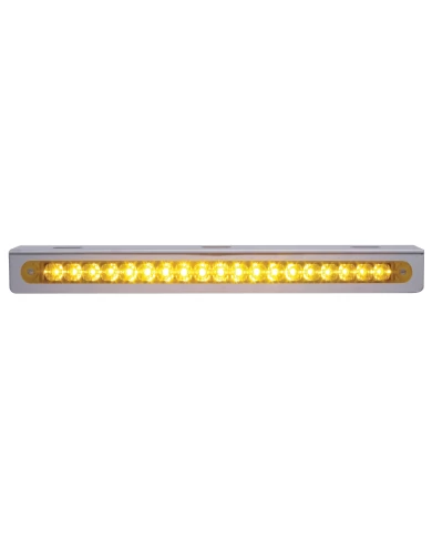 (BULK) STAINLESS STEEL LIGHT BRACKET W/ ONE 19 AMBER LED 12" REFLECTOR LIGHT BAR - AMBER LENS (BULK) STAINLESS STEEL LIGHT BRACKET W/ ONE 19 AMBER LED 12" REFLECTOR LIGHT BAR - AMBER LENS