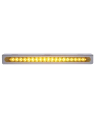 (BULK) STAINLESS STEEL LIGHT BRACKET W/ ONE 19 AMBER LED 12" REFLECTOR LIGHT BAR - AMBER LENS
