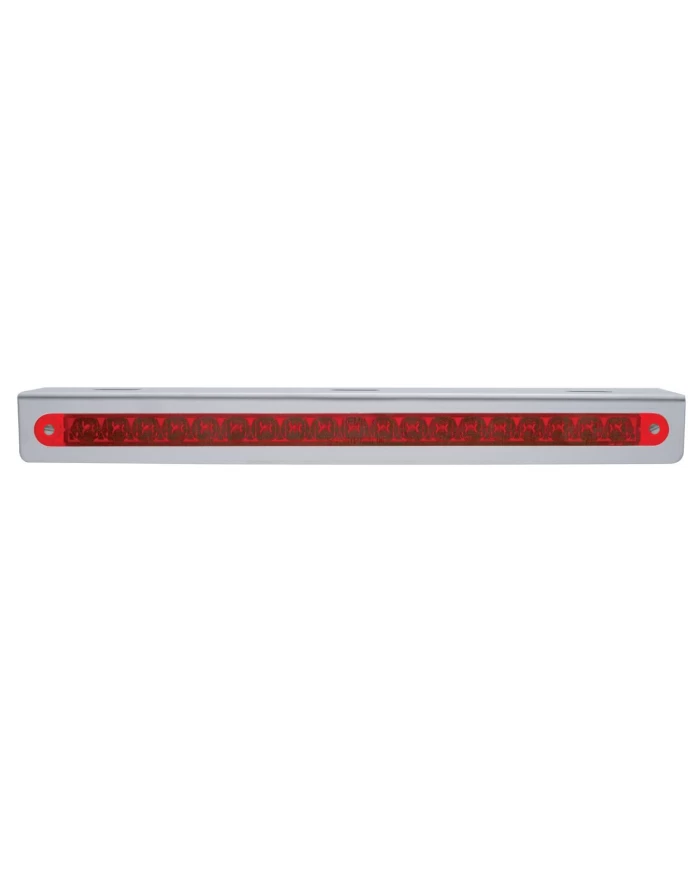 (BULK) STAINLESS STEEL LIGHT BRACKET W/ ONE 19 RED LED 12" REFLECTOR LIGHT BAR - RED LENS (BULK) STAINLESS STEEL LIGHT BRACKET W/ ONE 19 RED LED 12" REFLECTOR LIGHT BAR - RED LENS